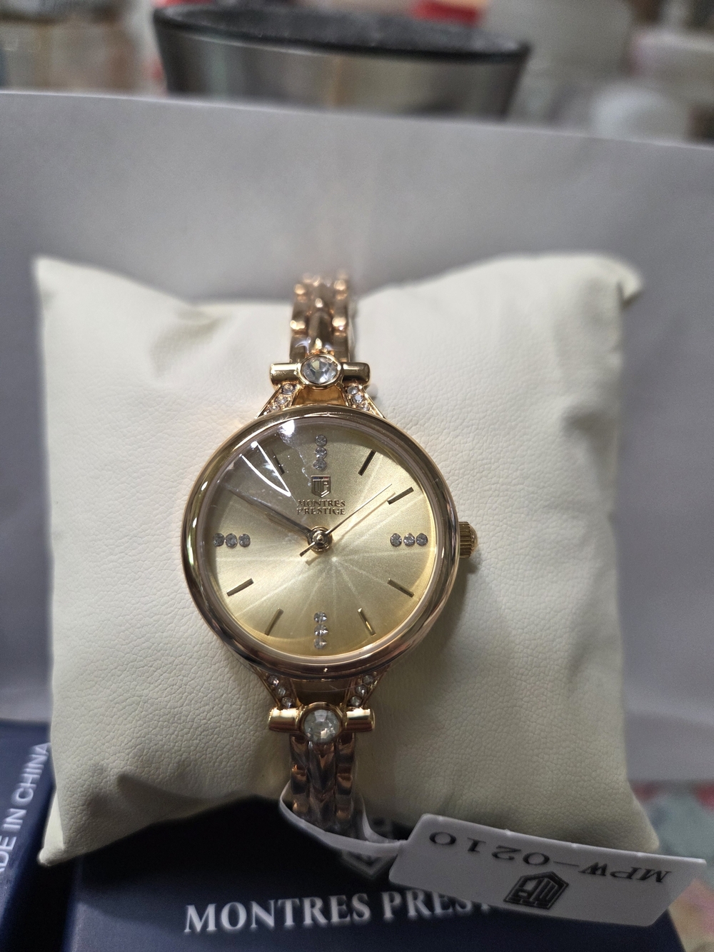 MONTRES PRESTIGE X INVICTA Women's Rose Gold Bracelet Watch CRYSTAL ACCENTS